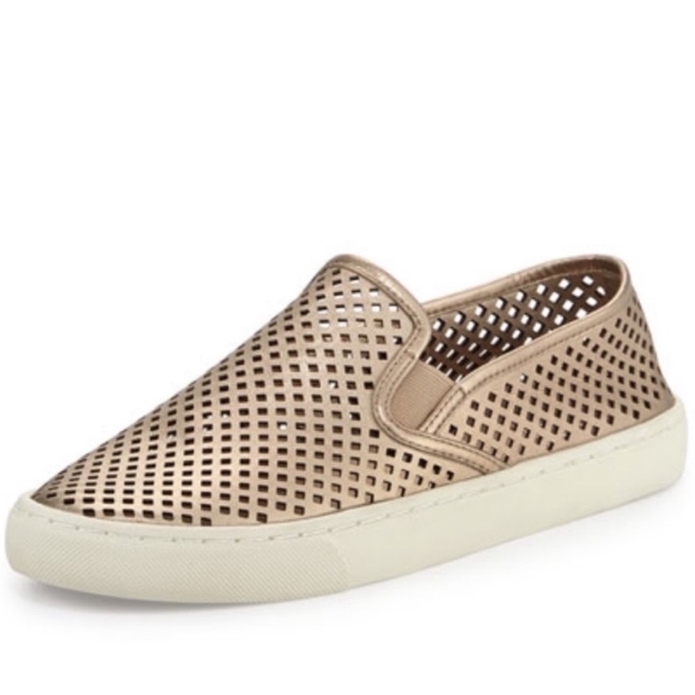 Tory Burch Jesse perforated loafers Metallic gold color Size 8